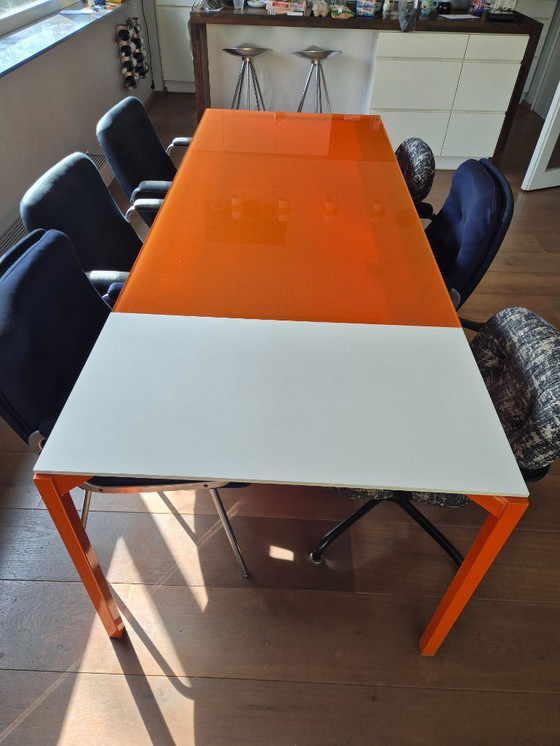 Image 1 of Prado Ciacci extendable table orange/white