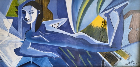 Image 1 of Cubist painting by Ton Eyck ( 1994 )