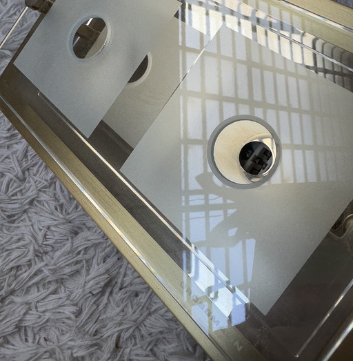 Lámpara de pared Grossmann de latón y vidrio, años 80