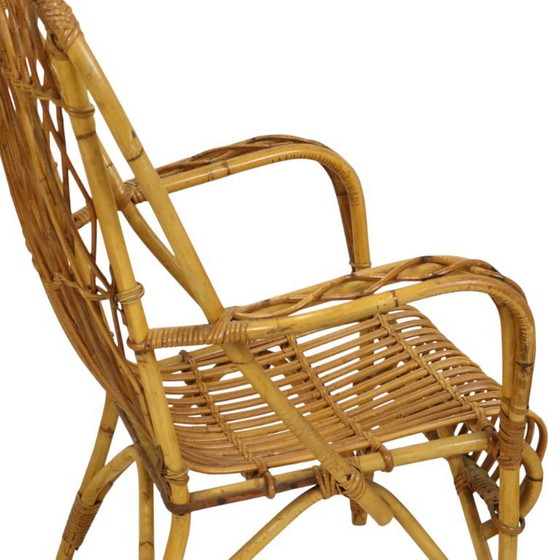 Image 1 of Set vintage di sedie in rattan Poltrone Boho