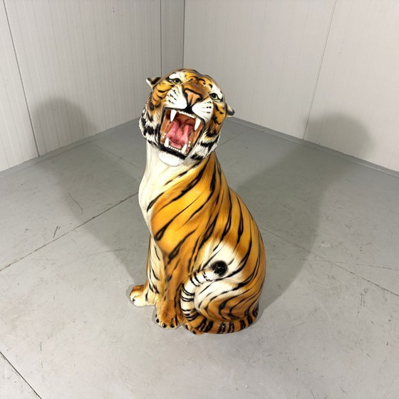 Image 1 of Grande tigre in ceramica, Italia, anni '70