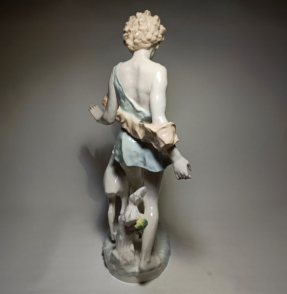 Hutschenreuther - Semi-nude Lady and Deer - 52,5cm - Porcelain, Sculpture, Creme (photo 4 of 22)