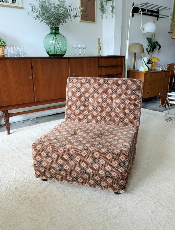 Vintage retro sleeping armchair, velvet – Chrome (photo 3 of 5)