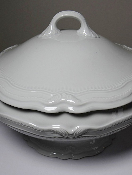 Image 1 of Fine white Limoges porcelain soup/vegetable dish, attributed Barnardaud, vintage