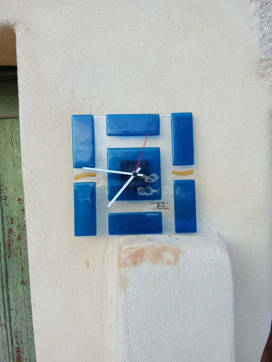 Image 1 of Vintage wandklok – Murano glas – 23 × 23 cm
