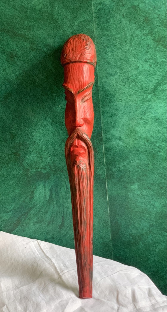 Zeldzame originele polychrome houten totemsculptuur – Jean Pons (1913-2005) – School van Parijs (photo 5 of 15)