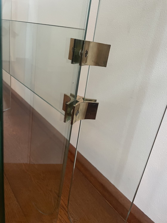 Image 1 of Vintage Italian jaren 70  Glazen Site-table, Leon Rosen For Pace Collection