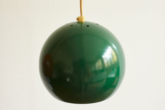 Set di tre Lampade a sospensione vintage, Danimarca anni '70, Metallo, Verde (foto 5 di 10)