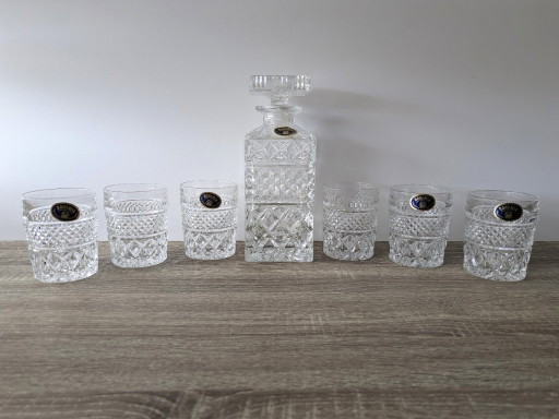 Set da whisky in cristallo, decanter Bohemia (cristallo al piombo 24%)
