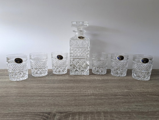 Image 1 of Set da whisky in cristallo, decanter Bohemia (cristallo al piombo 24%)