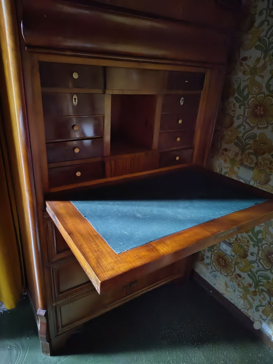 Secretaire Biedermeier Antico / Mobile Scrittoio – Mobili contenitori, Pelle, Legno (photo 2 of 5)