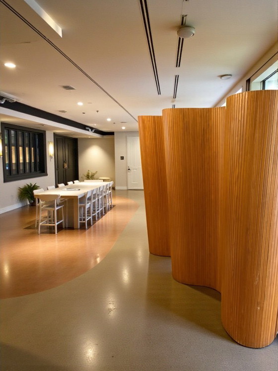 Image 1 of  Large Roll-Up Beech Slat Screen from Baumann, 1930s