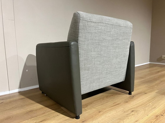 Image 1 of Montel Mondi Fauteuil - Groen - Grijs - Leer - Stof - Showroommodel