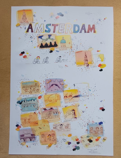 „Amsterdam“ große Lithographie von Wilhelm Schlote