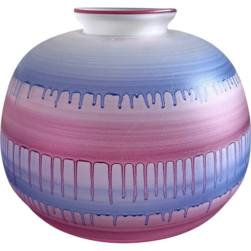 Vase en verre vintage par Rueven, 1980