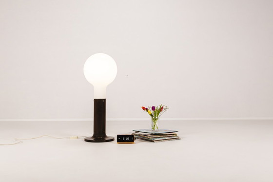 Image 1 of Stehlampe im Weltraumzeitalter aus Glas und Metall von Temde Leuchten, Schweiz, 1960er Jahre