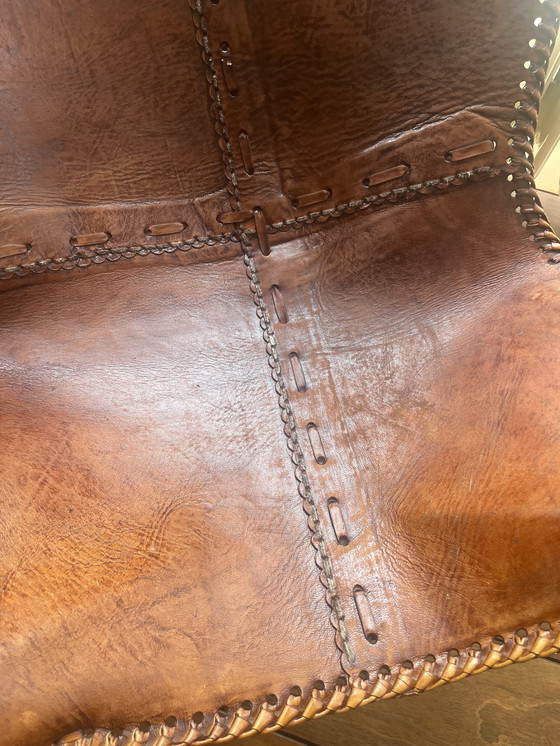 Image 1 of Leren vlinderstoel als nieuw 