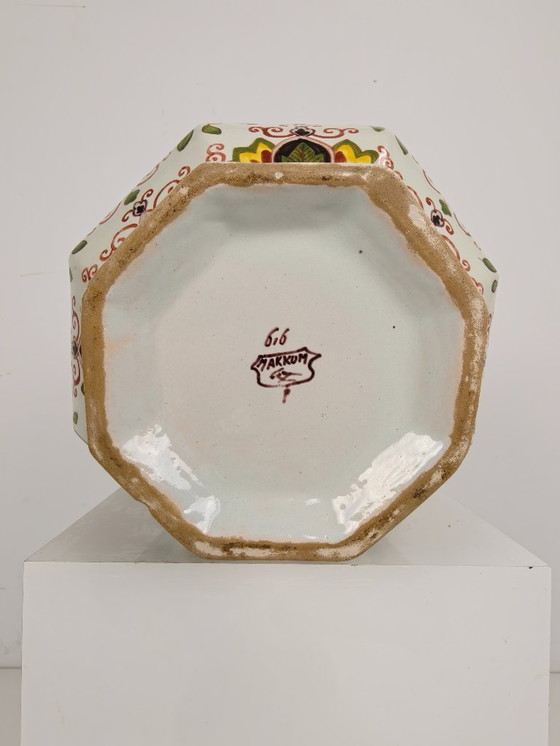 Image 1 of Makkum Tichelaar lidded jar, hand-painted porcelain – NL