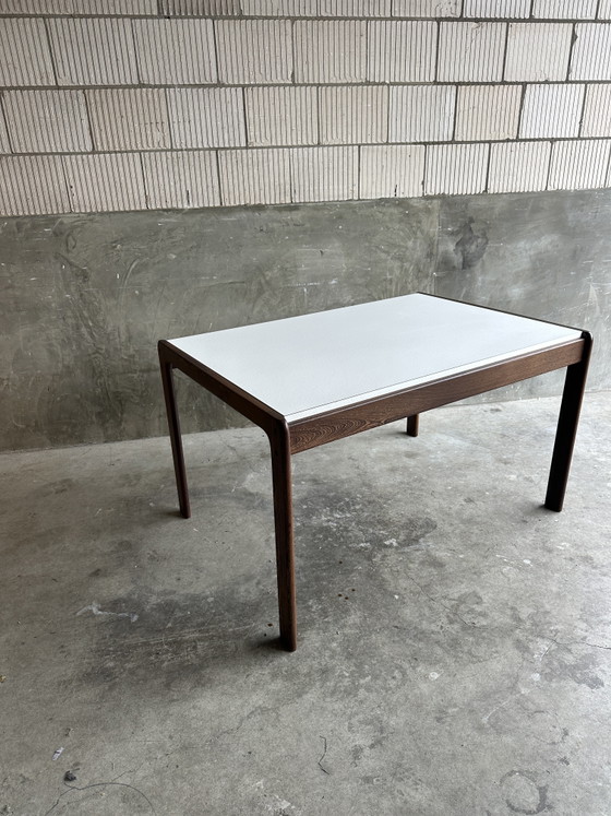 Image 1 of Vintage dining table - solid wenge + white top - Pastoe style