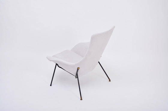 Image 1 of Chaise longue grise italienne du milieu du siècle par Augusto Bozzi pour Saporiti