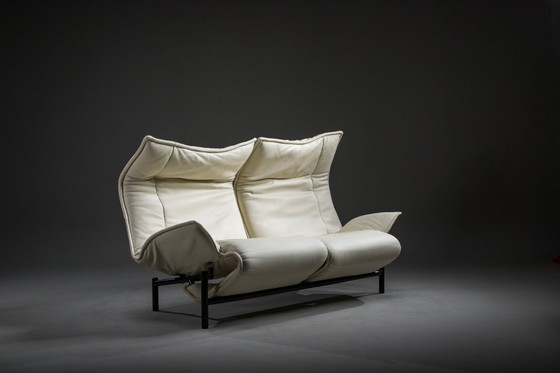 Image 1 of Vintage Cassina Veranda Reclining Sofa in Cream Leather, 1980s