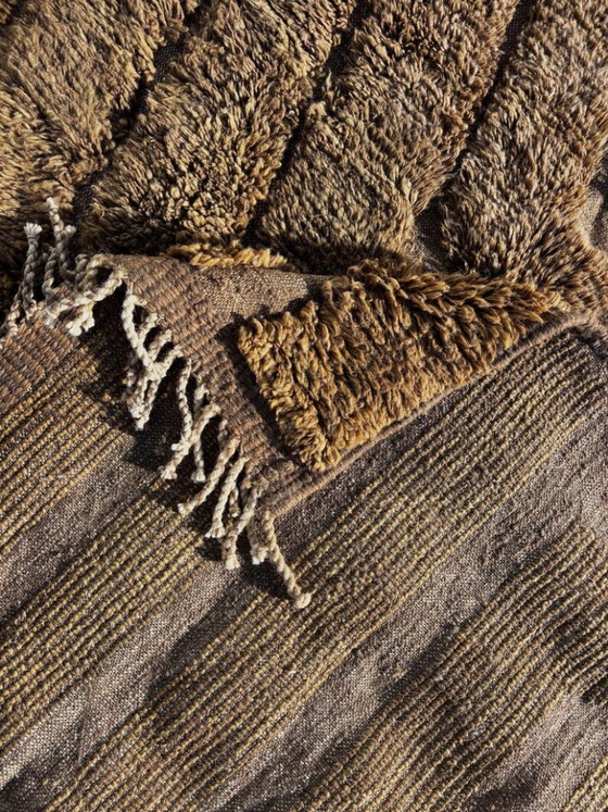Image 1 of Luxury Modern Moroccan Berber Wool Rug 200x300 cm - Berber Interior Living Room Rug - Brown Moroccan Beni Ourain Carpet