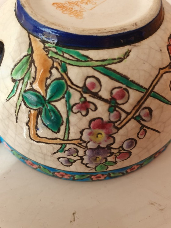 Set 5 Antieke Longwy Kop & Schotels–ca 1930–Perfecte Staat! – Decoratieve objecten, Ceramic (photo 12 of 17)