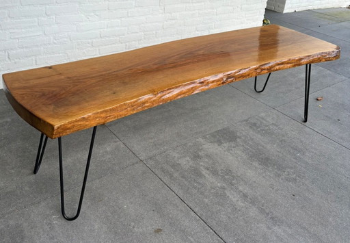 Mesa de centro/auxiliar con forma de tronco de árbol vintage