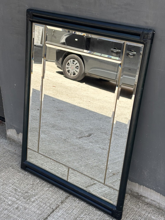 Vintage Italian bamboo mirror by Gasparucci Italia – 1980s – Rattan (photo 2 of 7)