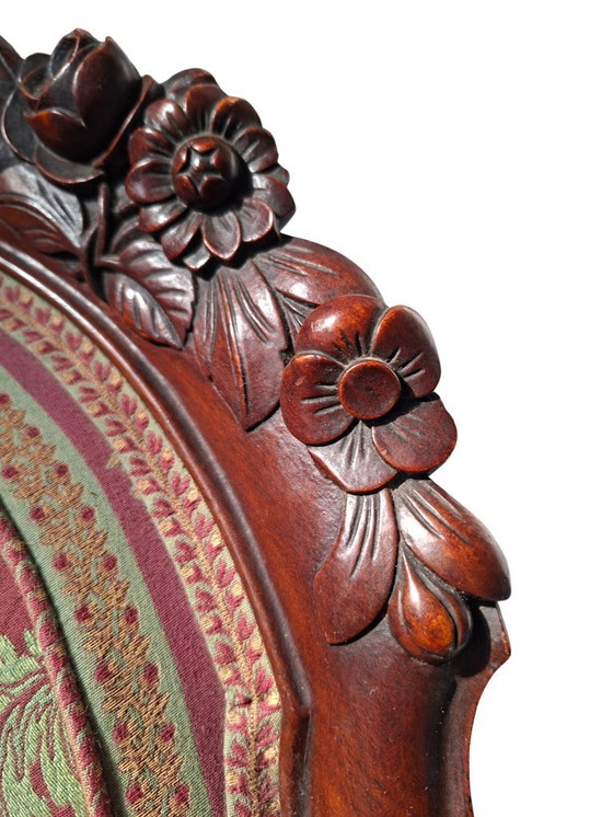 Image 1 of Pair of Vintage Armchairs - Louis XV Style (1960s) in Fine Cherry