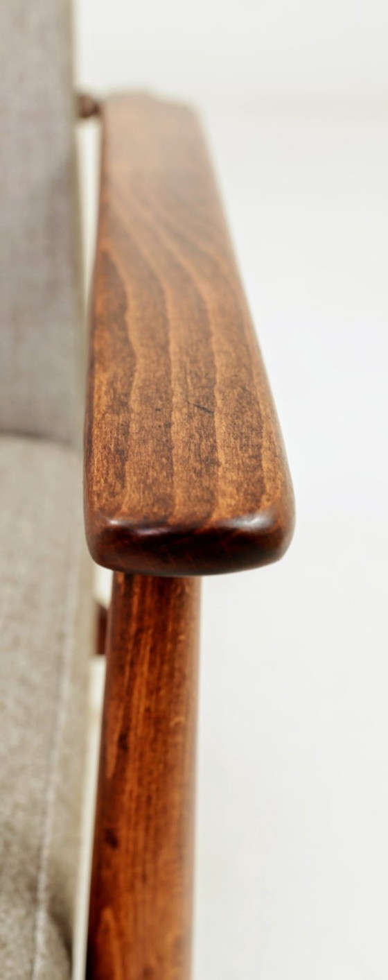 Image 1 of Vintage fauteuil beige Hermes mid-century modern design van H.Lis