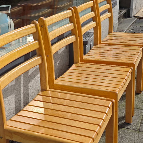 Image 1 of Set of 4 vintage beech wood dining chairs