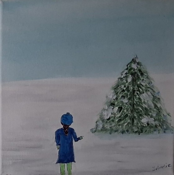 J.v. Welie Schilderijen, set van 3, winterlandschap, Schilderijen & Tekeningen, Canvas, Katoen (foto 2 van 5)