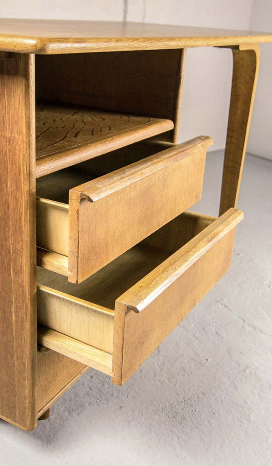 Image 1 of Cees Braakman Mid-Century Dutch Design EE02 Oak Desk for Pastoe. The Netherlands, 1950s.