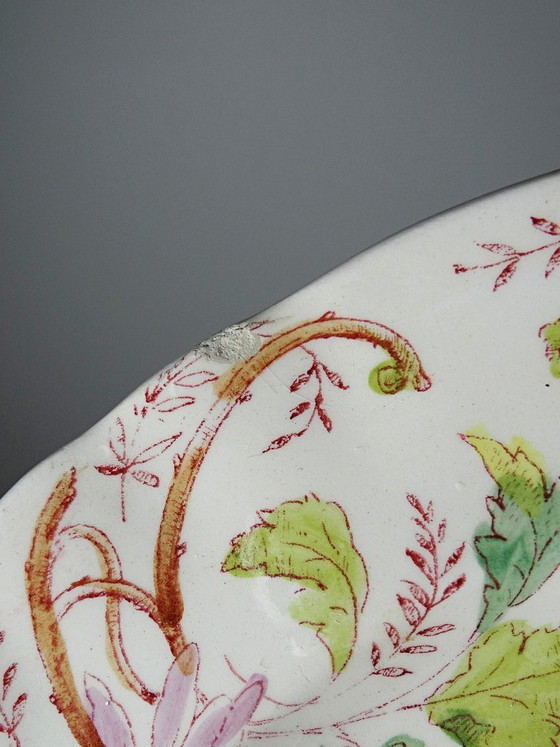 Image 1 of 4 antike Longchamp Daisy Dessertteller aus polychromem Steingut