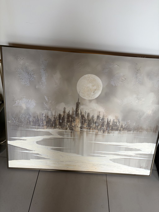 Lee Reynolds Burr - City by night schilderij