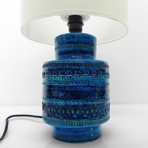 Blauwe Bitossi lamp Aldo Londi, Italië 1960
