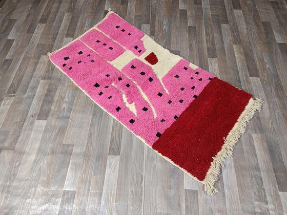 Image 1 of Tappeto berbero marocchino rosa fatto a mano, 150/250 cm