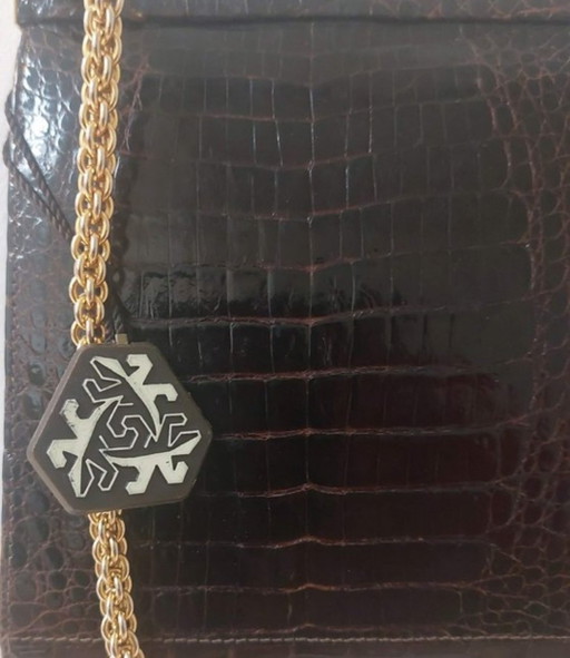 Handtasche aus hochwertigem italienischem Leder – schoudertassen, Leather, Metal (photo 2 of 8)