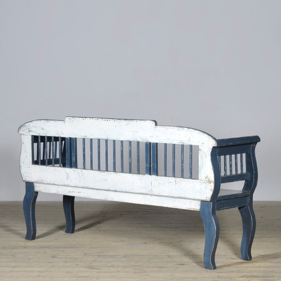 Image 1 of Banco antiguo de pino, década de 1900