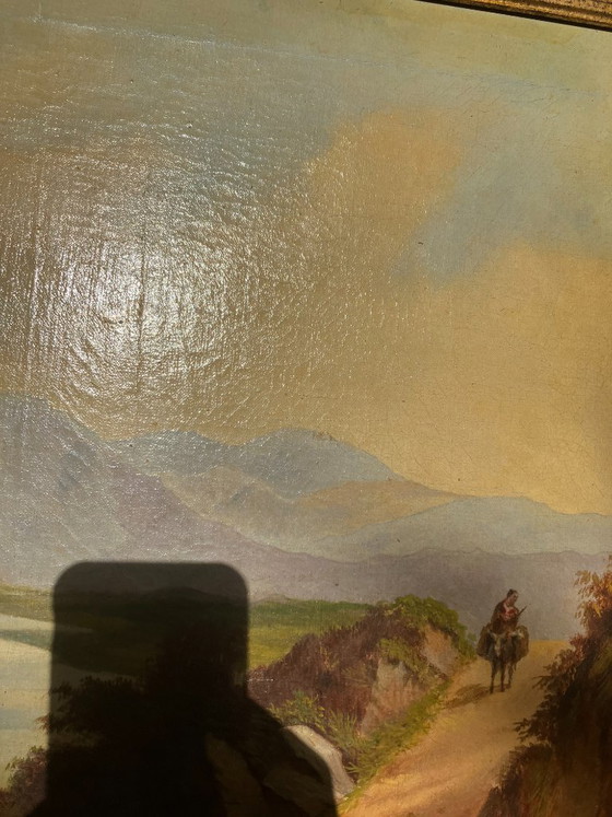 Image 1 of French school 19th century river landscape signed.