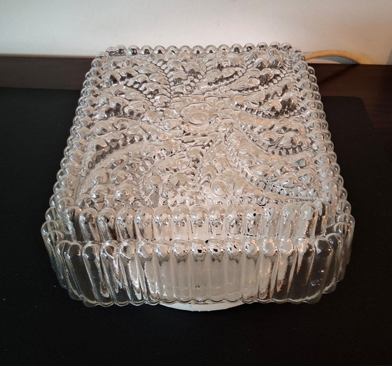 Image 1 of Vintage vierkante glazen plafondlamp j60:70