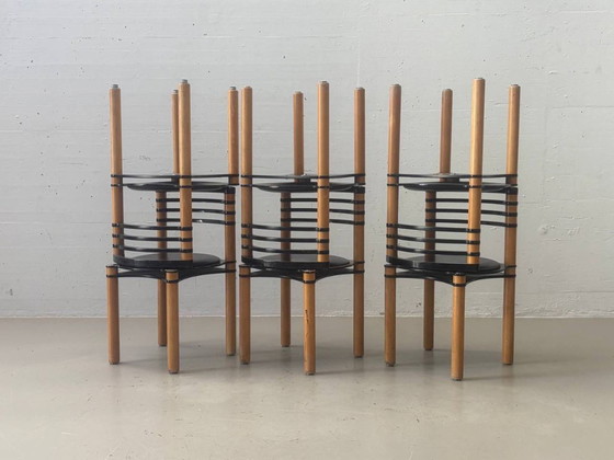 Chaise empilable Dietiker Modell 6800 par Kurt Thut, années 1980 – Fauteuils d'appoint, Wood (photo 11 of 17)