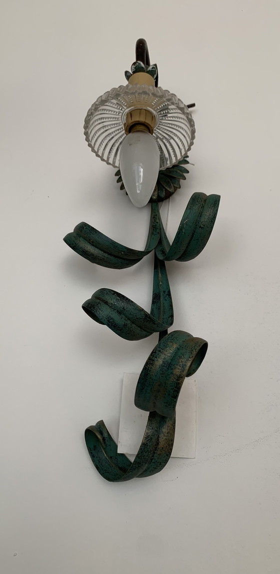 Image 1 of Vintage hand-worked iron wall lamp