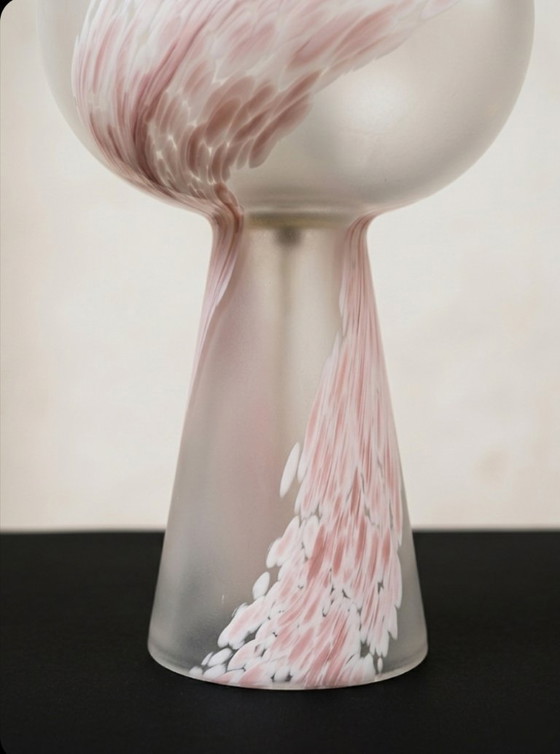 Image 1 of MURANO Vintage Pink Swirl Glass Table Lamp - Mid-Century - Made in Italy - Perfect