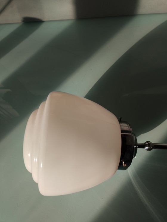Image 1 of GISO - Ceiling Lamp - Opaline Glass - Art Deco School Lamp Netherlands - Art Deco - 1930-1940