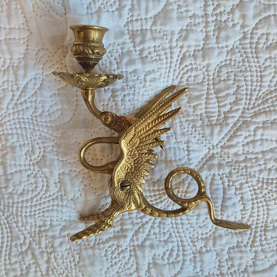 Coppia di portacandele con draghi alati – Stile Napoleone III – Metal (photo 9 of 13)