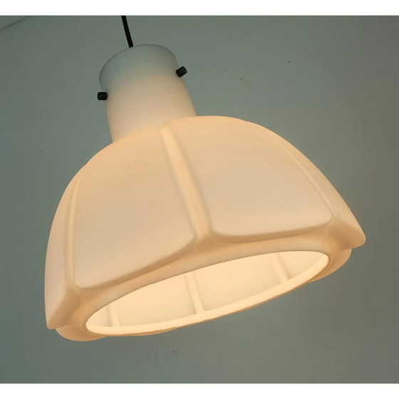 Glashütte Limburg, Pendant lamp, Flower-shaped Opal Glass Shade, Large Model – Iron (photo 2 of 9)