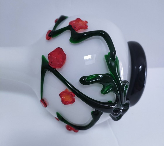 Vaso vintage in pasta di vetro con decoro vegetale giapponese – Vasi (photo 4 of 12)