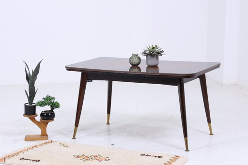 Vintage crank table 60s | Mid - Century extendable formica in high gloss style coffee table retro 70s #07-13